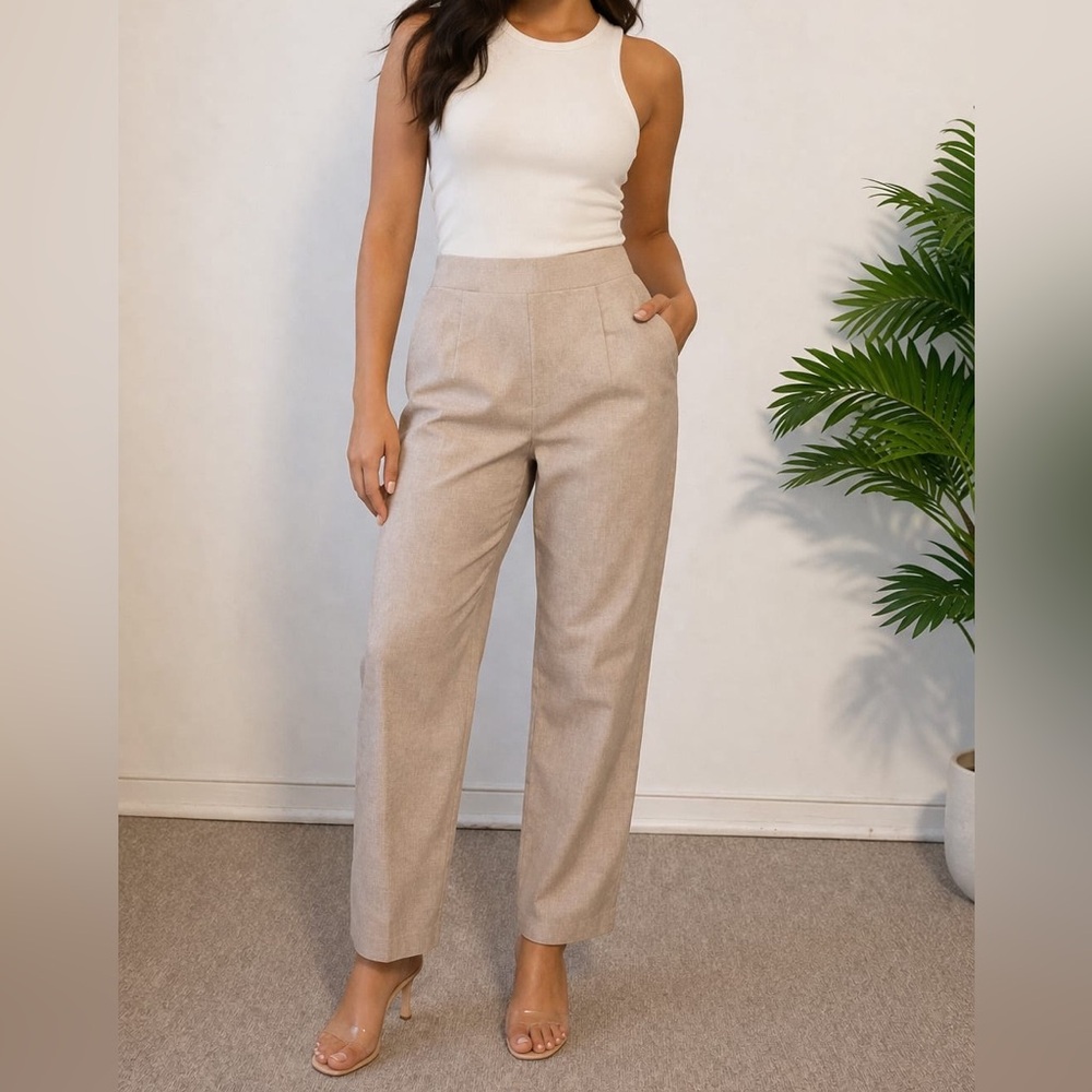 Elegant Gray Women's Straight Leg Pants
